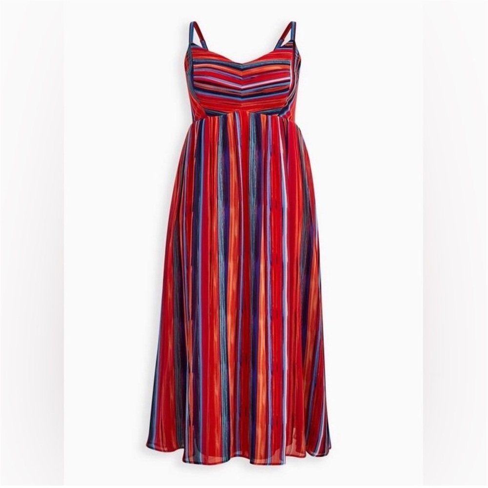 Torrid Multicolor Stripe Chiffon Maxi Dress